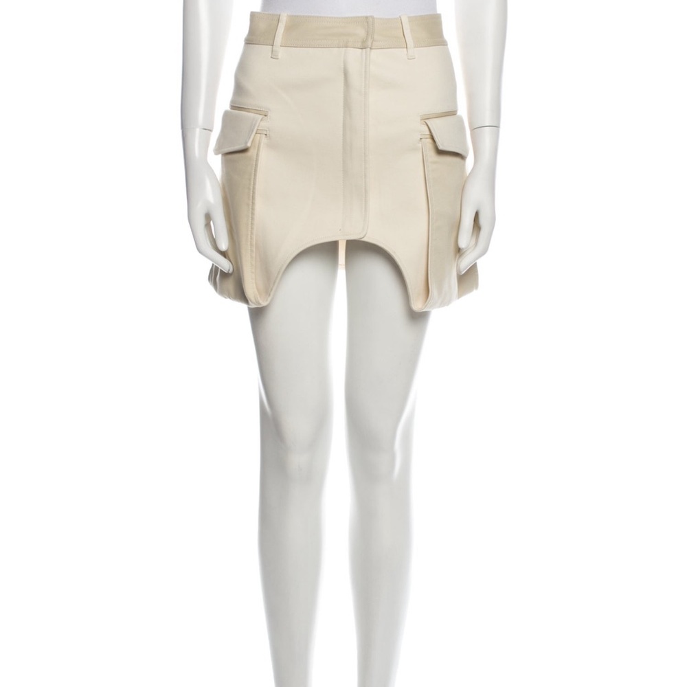 Dion Lee Cream Mini Skirt with Pockets